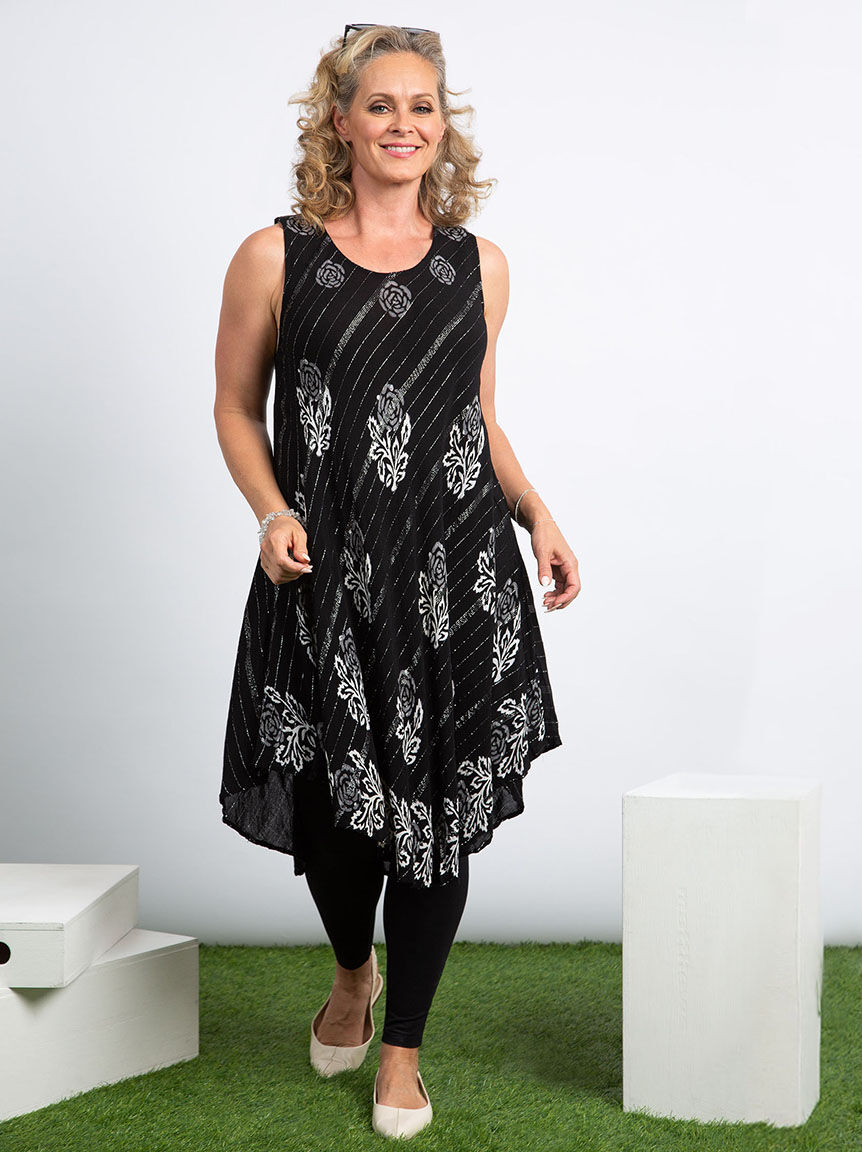 Sleeveless Umbrella Dress w/ Lurex Thread Image 1