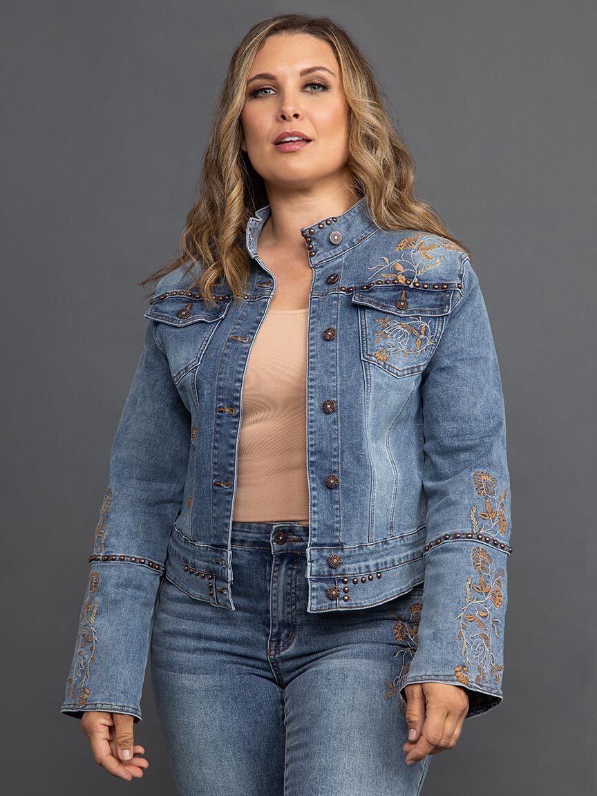 Embroidered Denim Jacket  Image 2