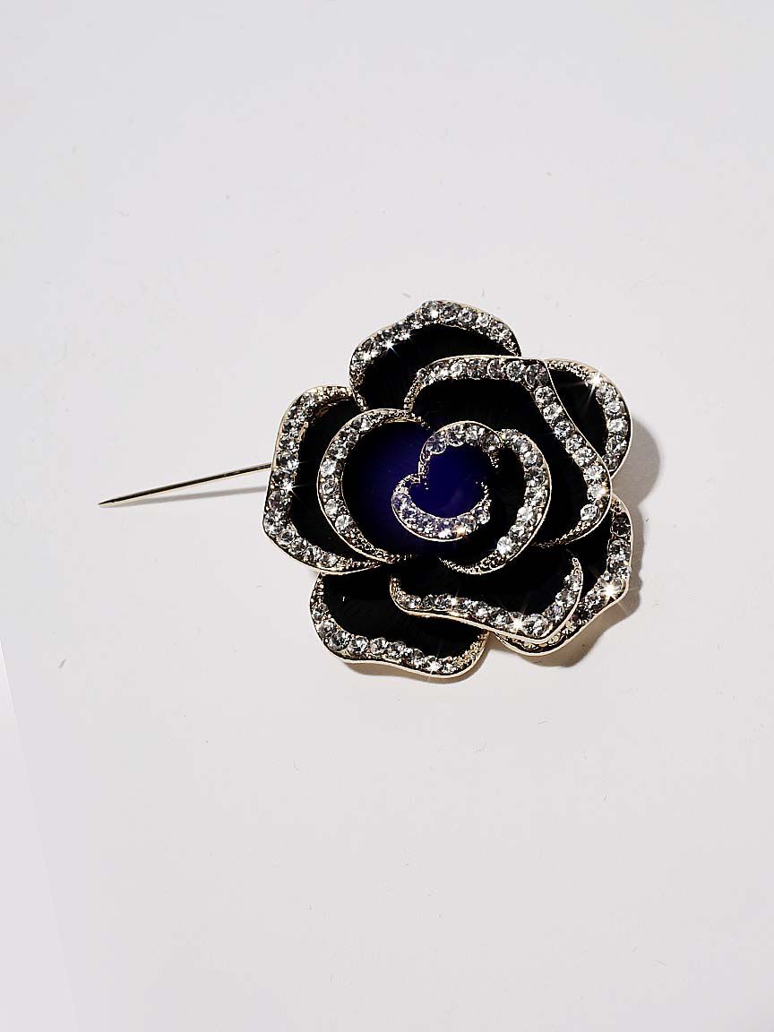 Rose Pin with Crystal Accents Image 2