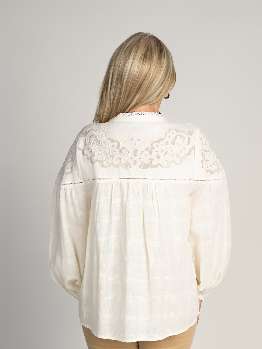 Embroidered Yoke Blouse