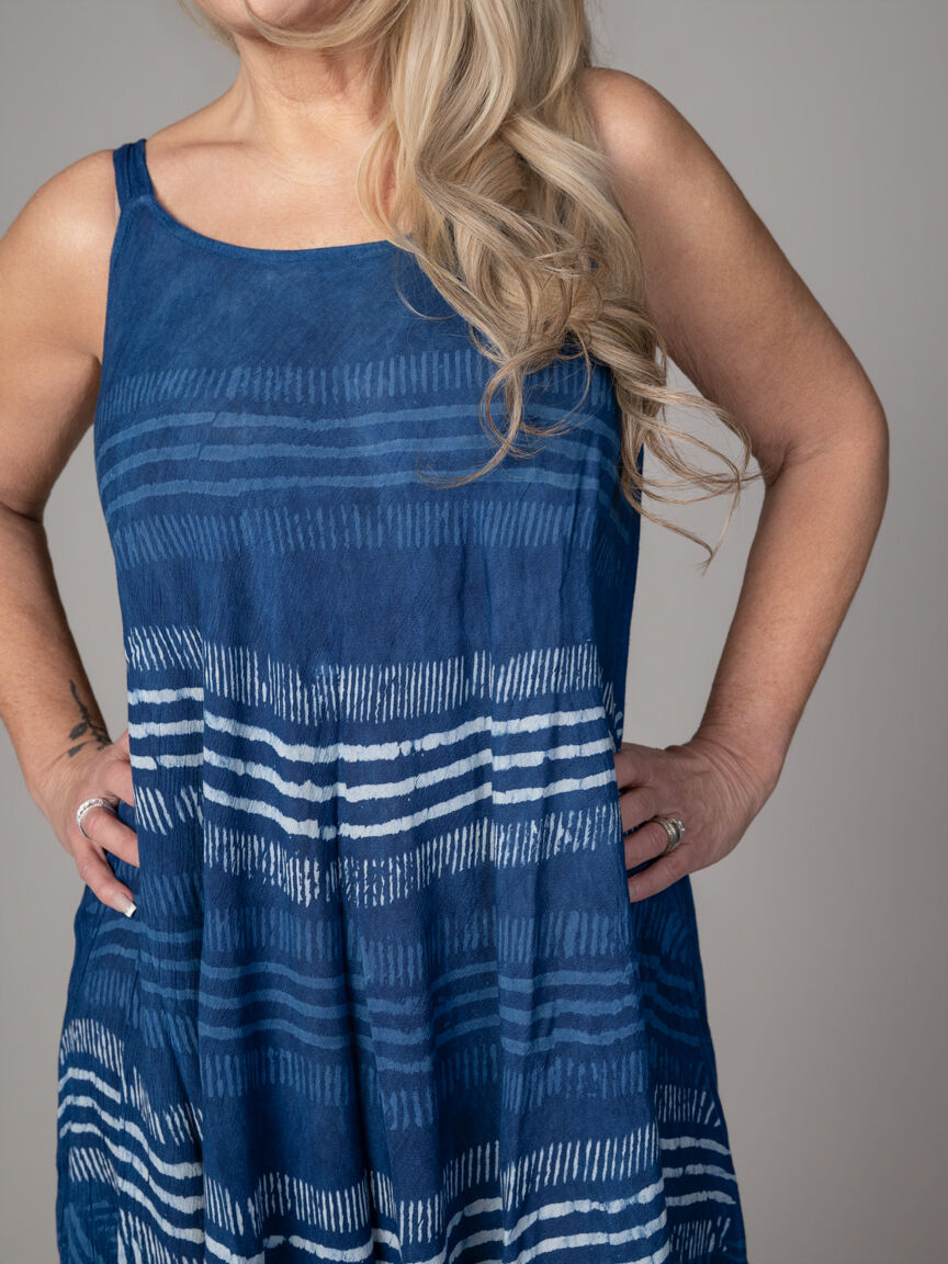 Spaghetti Strap Umbrella Midi Dress Image 3