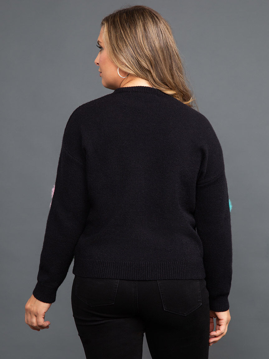 Long Sleeve Eyelash Daisy Sweater Image 4