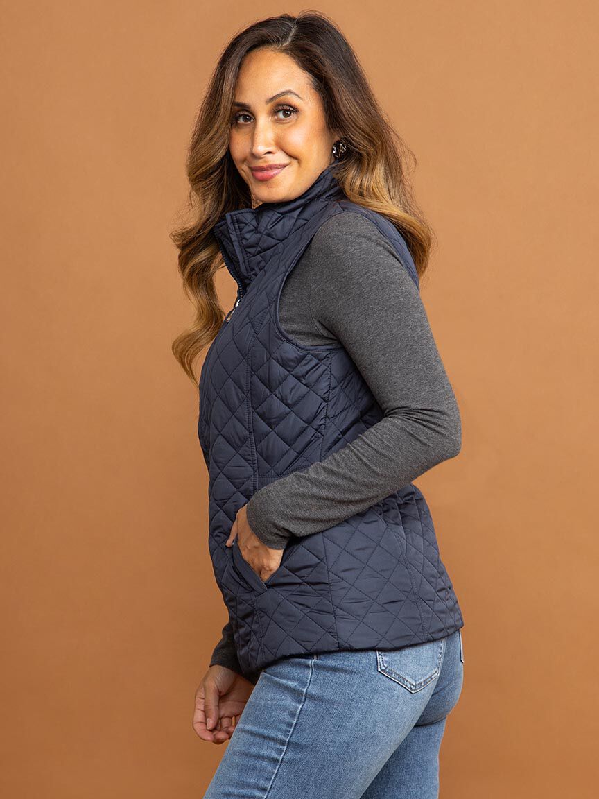Quilted Zip-Up Vest Image 3