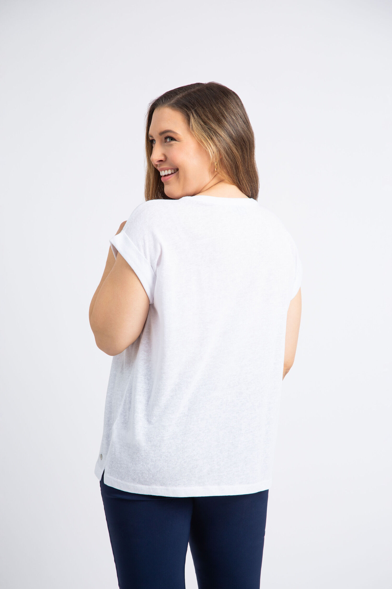 Linen Blend Henley Tee Image 3