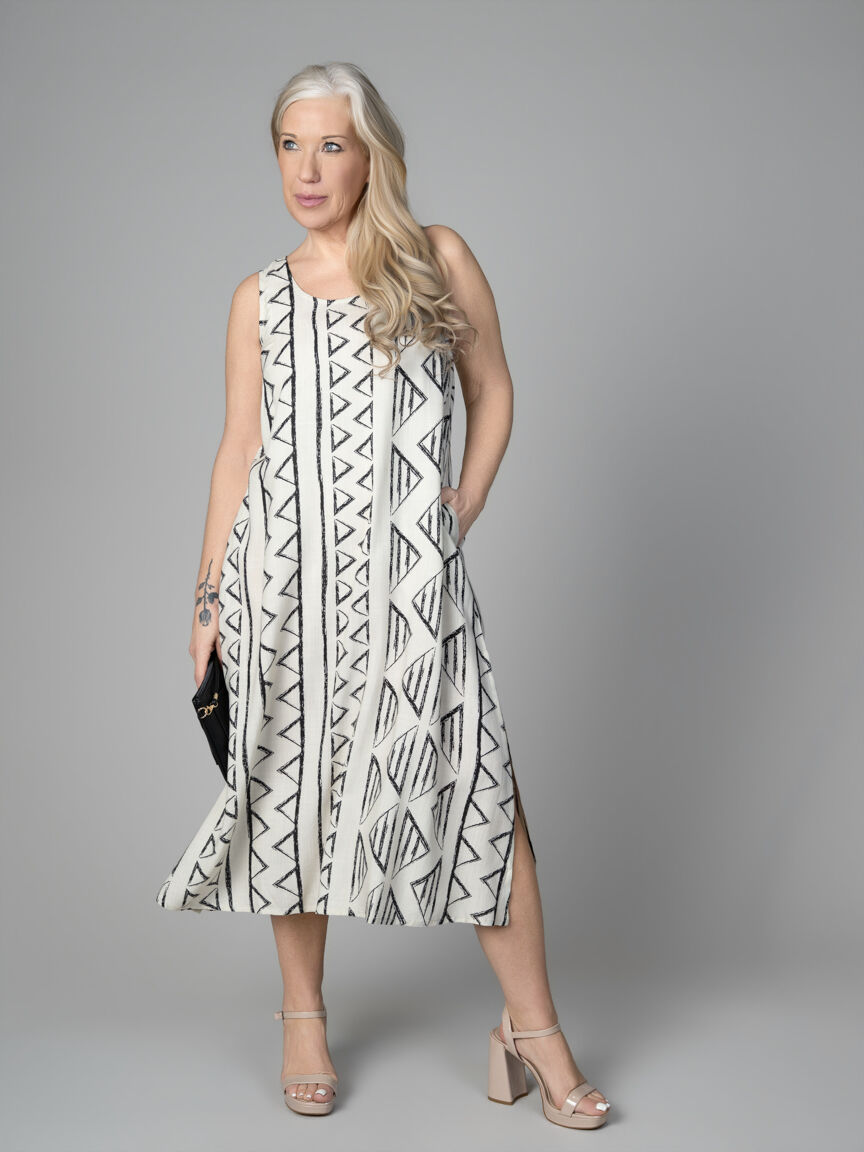 Midi Sleeveless Dress With Pockets