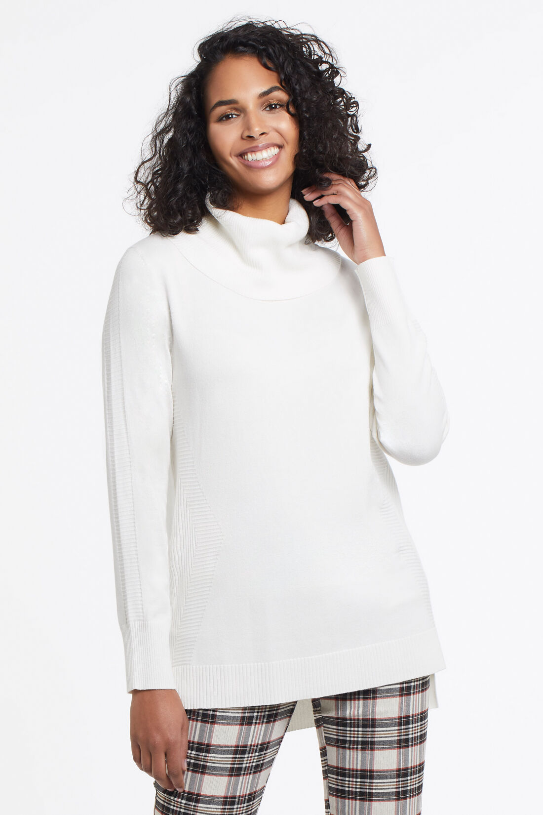 Turtleneck Hi-Lo Tunic Sweater Image 1