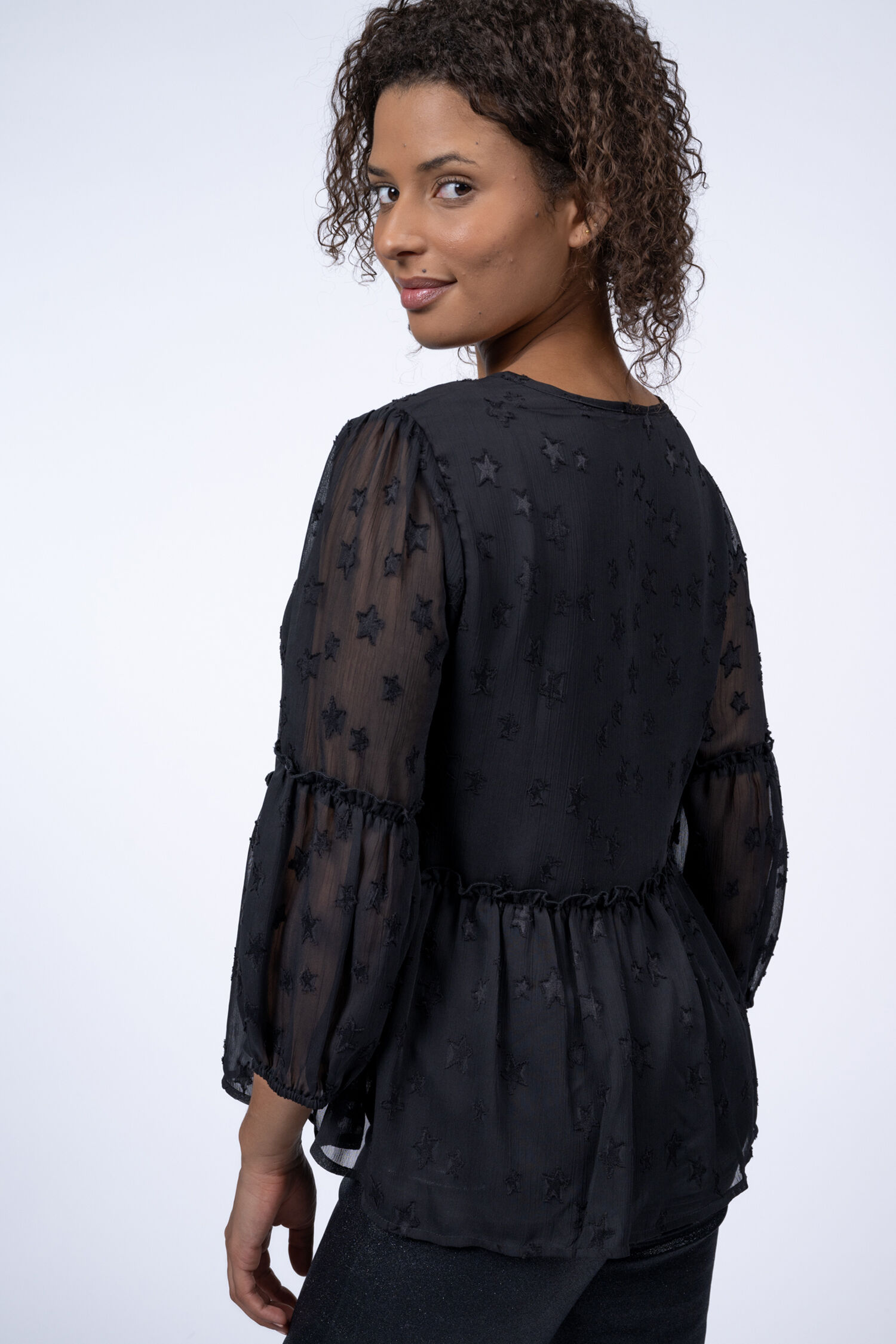 Ruffle Blouse w/ Tassels  Image 2