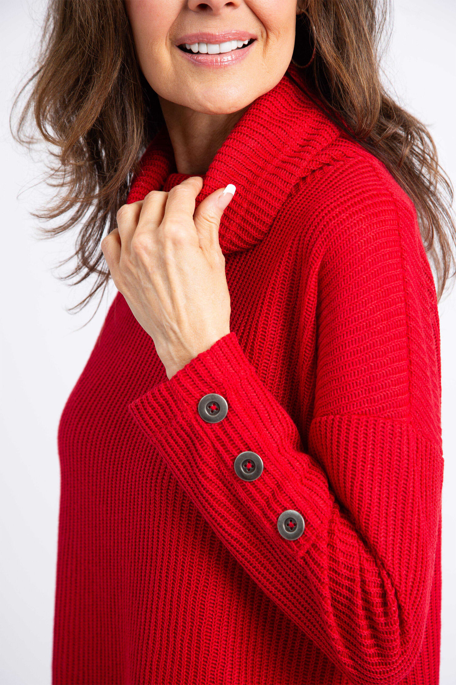 Ribbed Knit Cowl Neck Sweater  Image 4