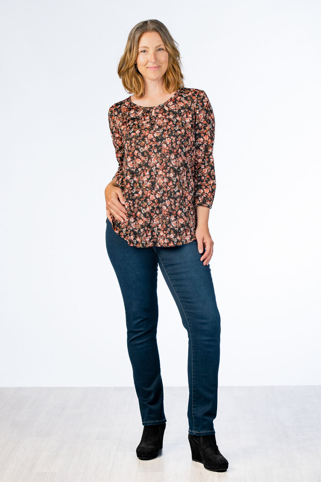 Rib Floral Top Image 6