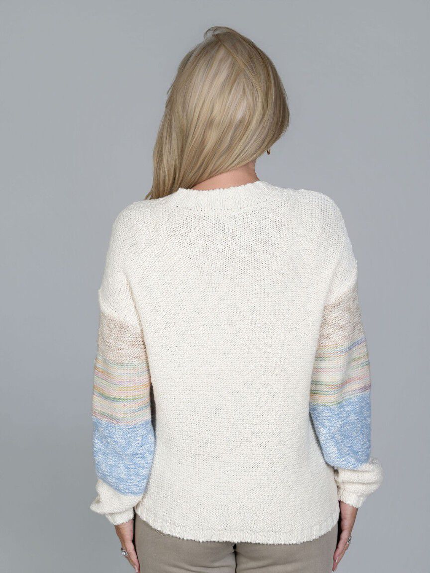 Long Sleeve Knit Sweater With Embroidery