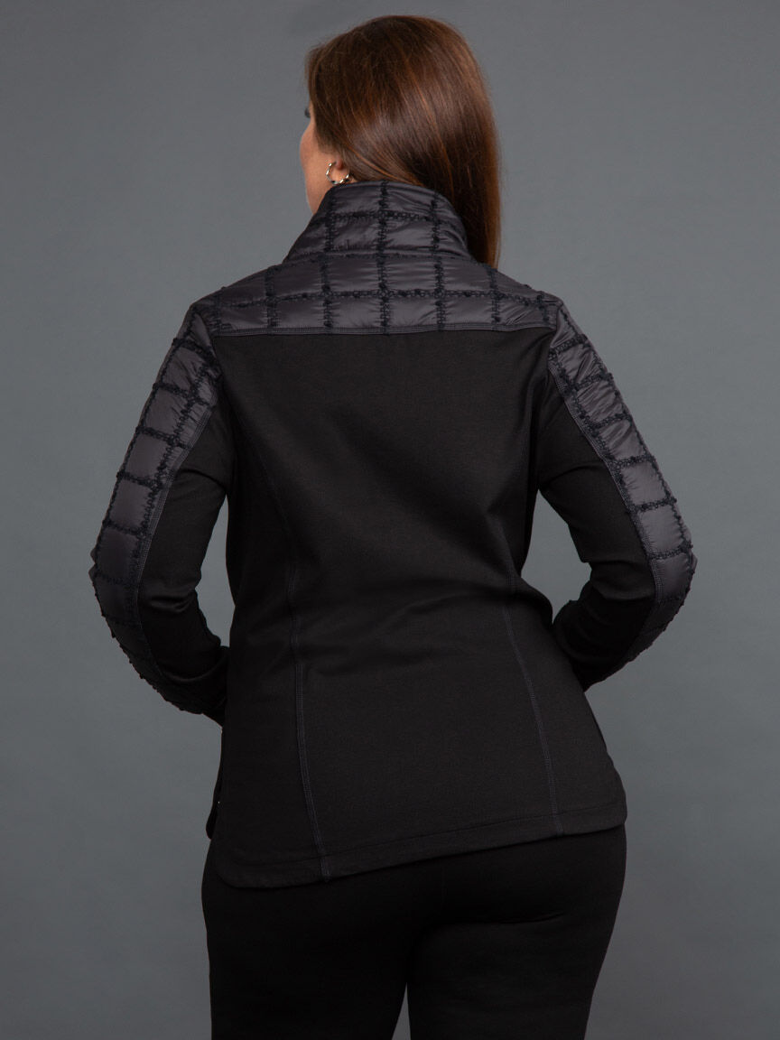 Quilted Sleeve Ponte Knit Jacket Image 4