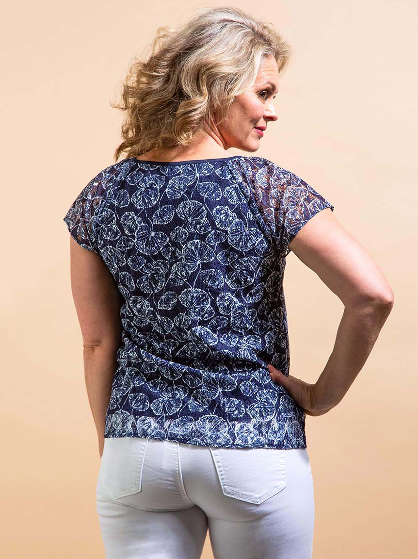 Cap Sleeve Lace Top Image 3