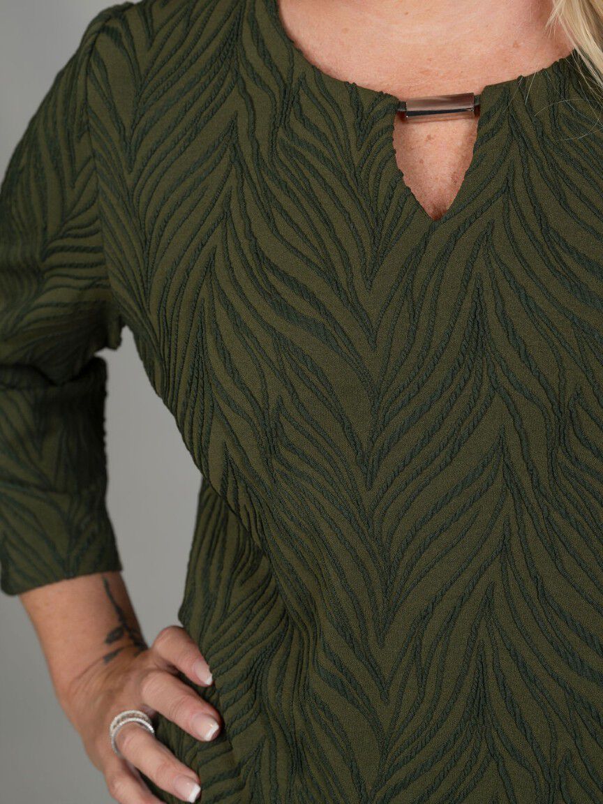 3/4 Sleeve Top With Keyhole Neckline Image 2