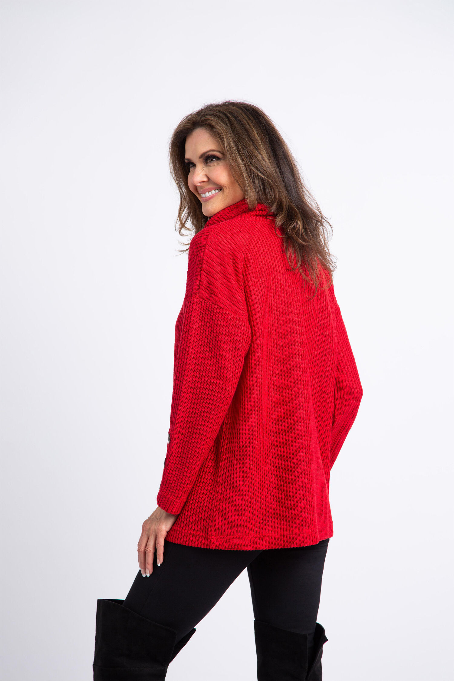 Ribbed Knit Cowl Neck Sweater  Image 3