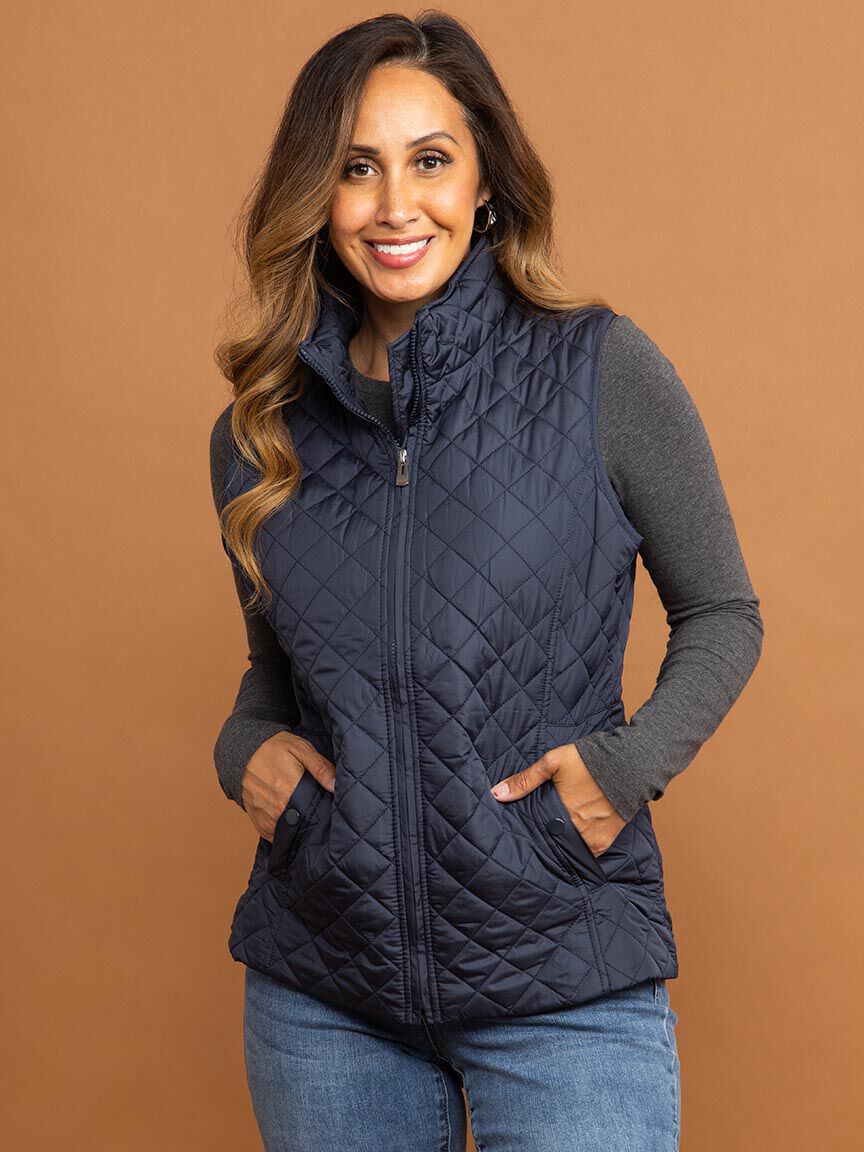 Quilted Zip-Up Vest Image 6