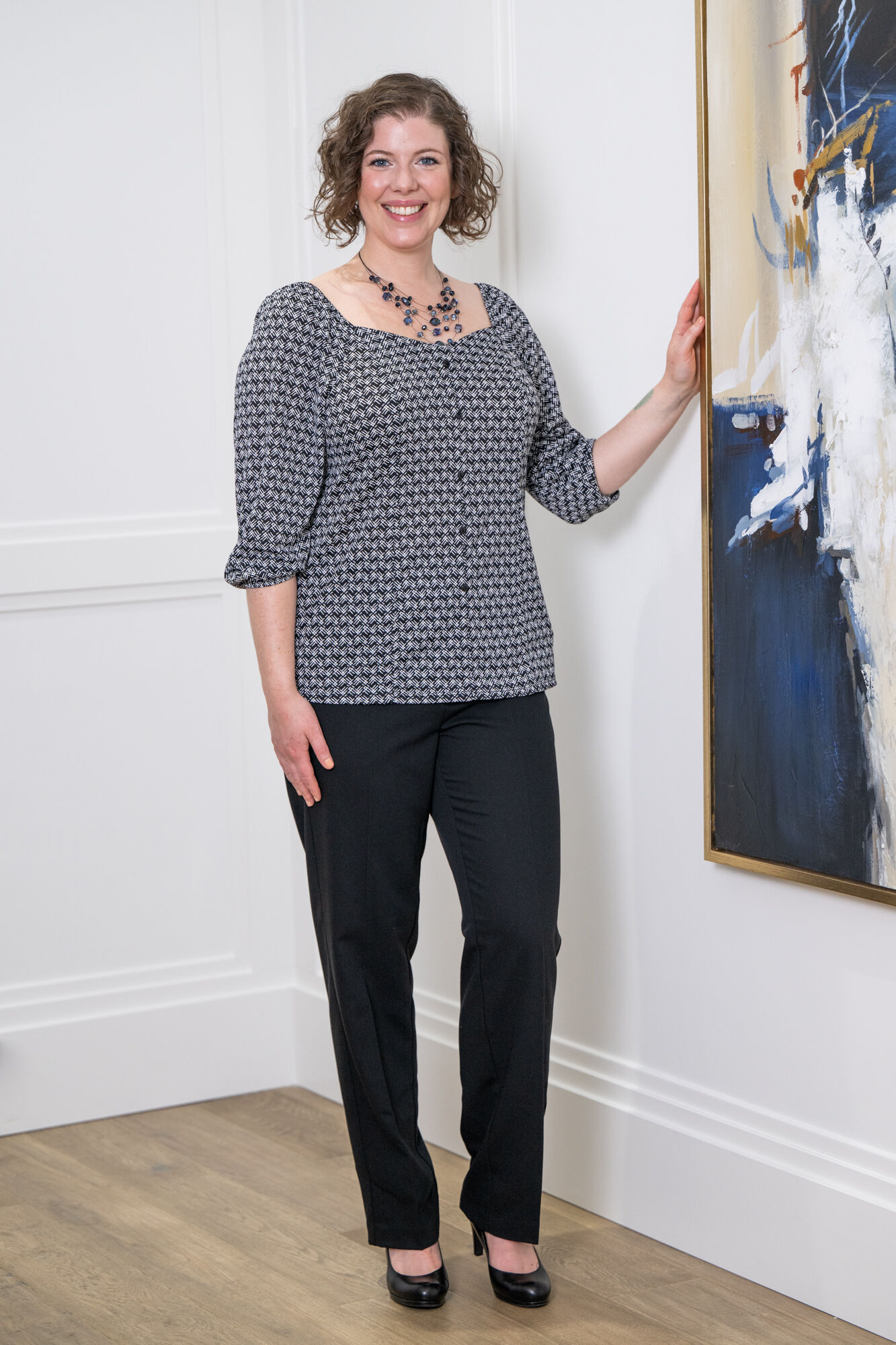 Sweetheart Button-Up Blouse Image 3