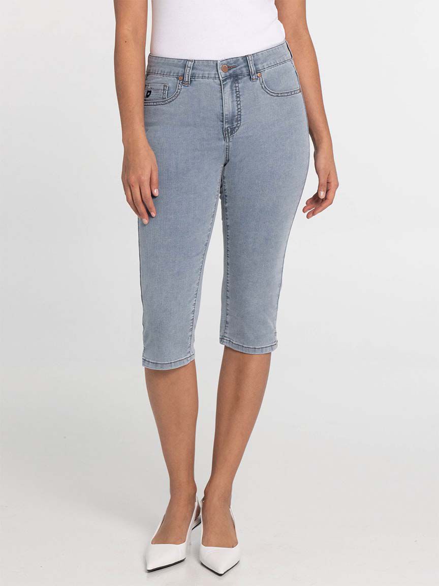 Slim Fit Capri Pants with Side Slits