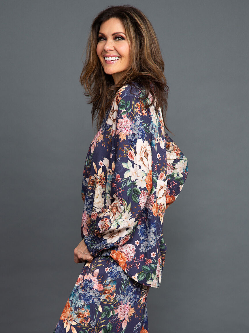 V-Neck Floral Blouse Image 3