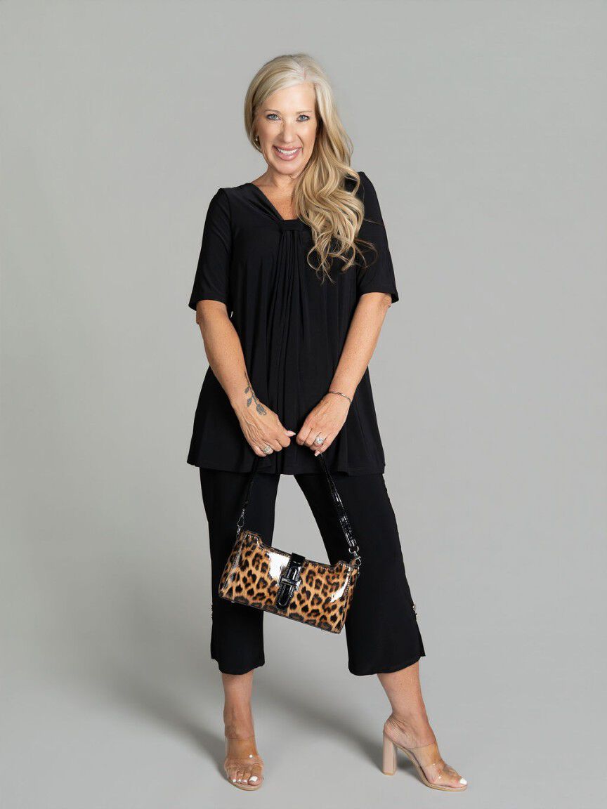 Knot Detail Elbow Sleeve Top