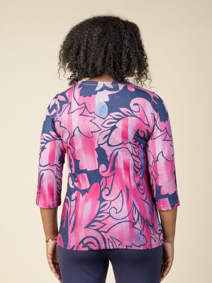 3/4 Sleeve Top With Hotfix