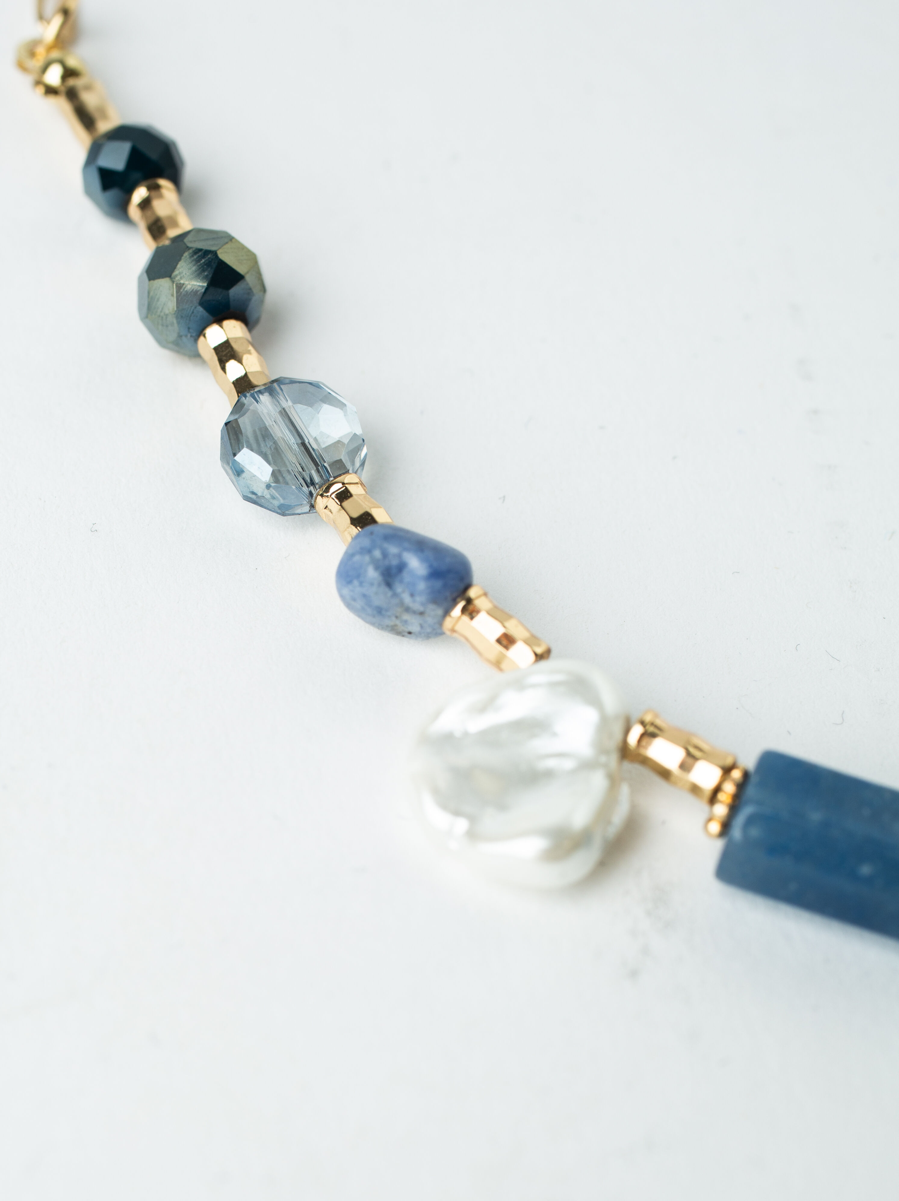 Blue & Gold Necklace Set Image 2