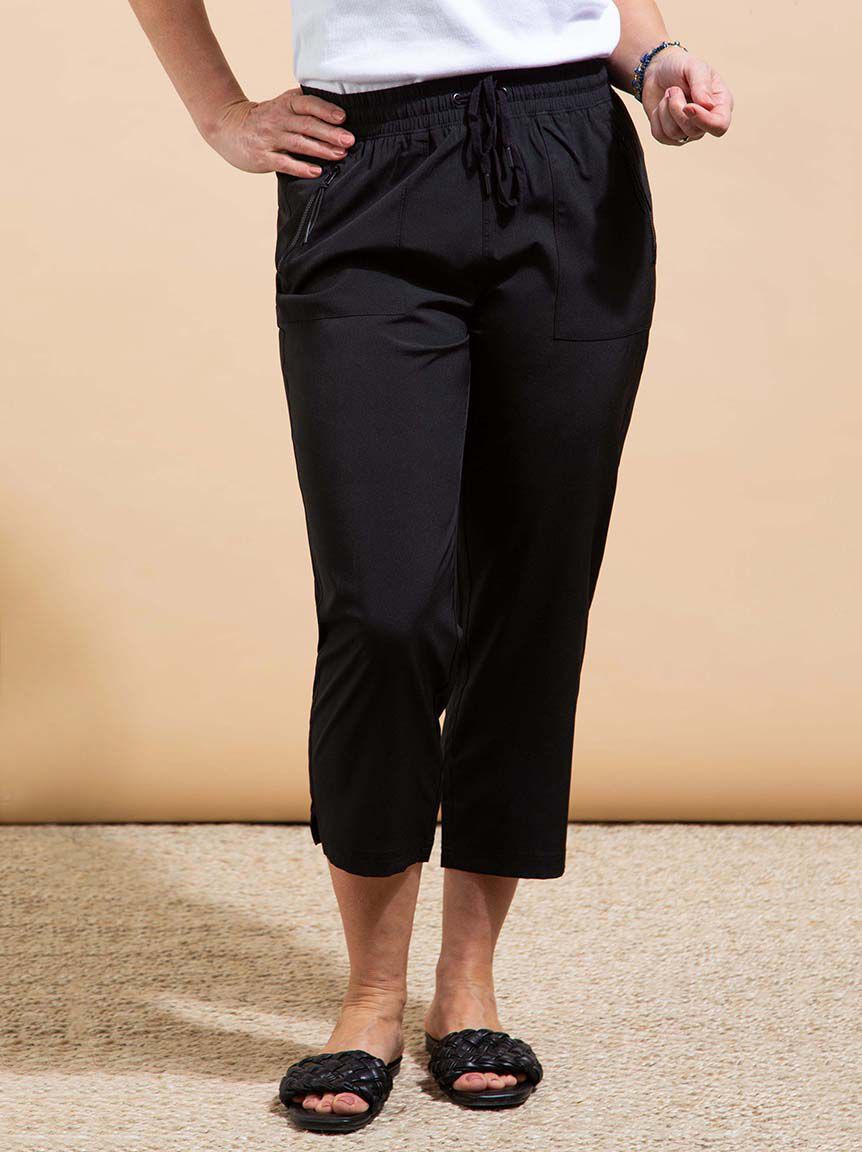 Two-Way Stretch Cropped Trousers Image 1