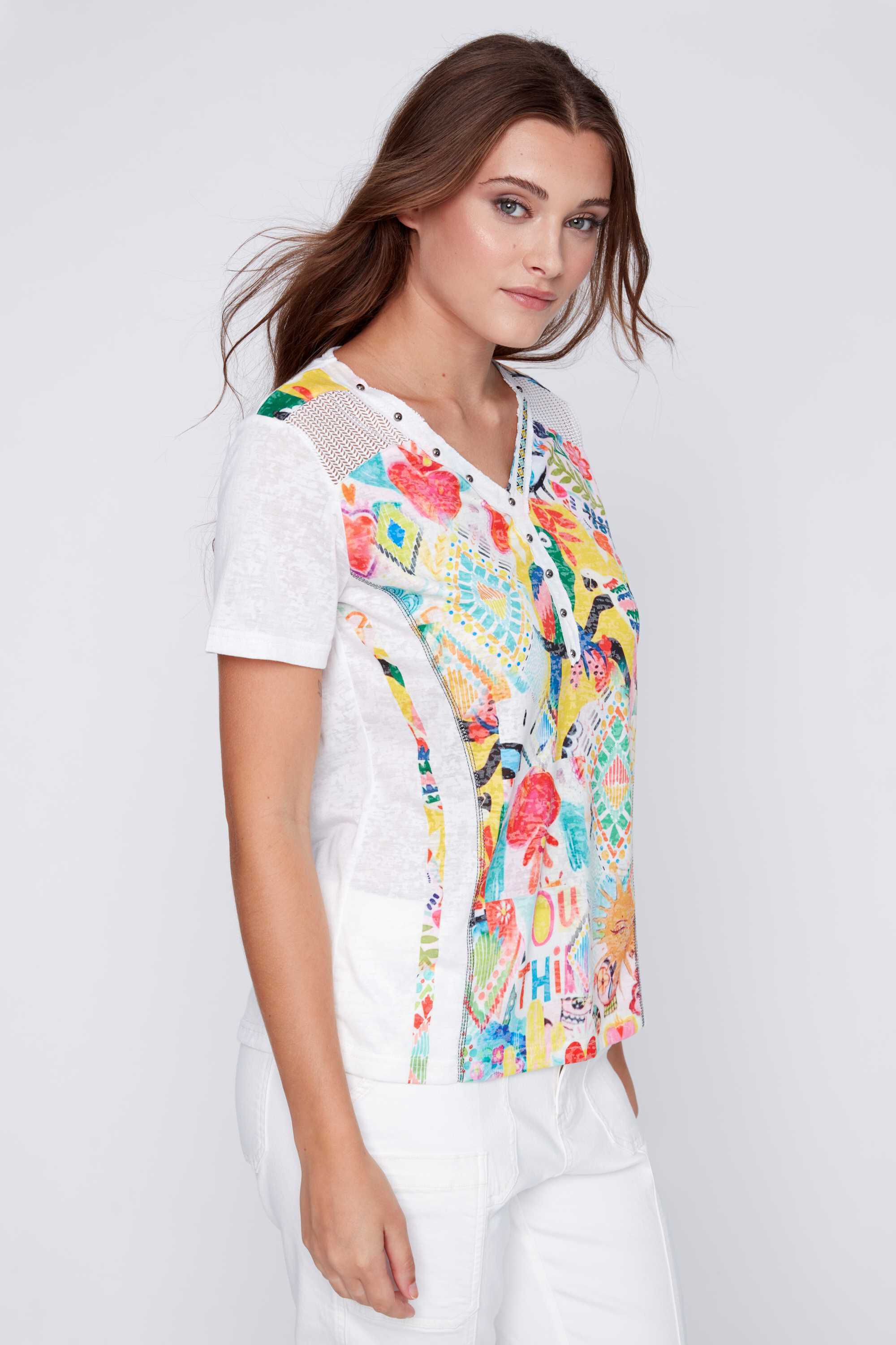 Faux Henley Tee Image 3