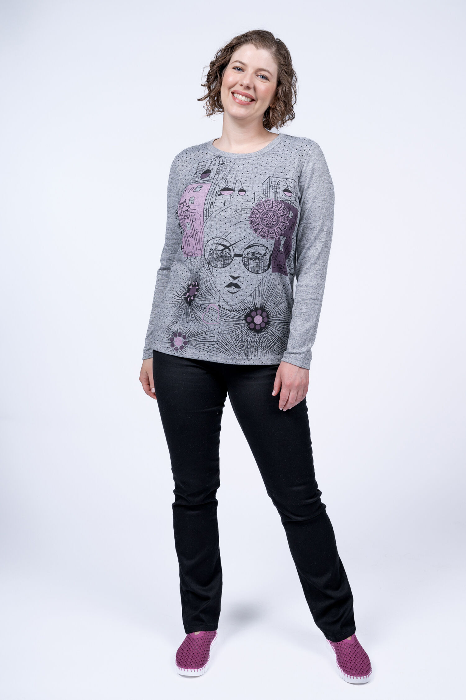 Girl w/ Glasses Long Sleeve Top  Image 4