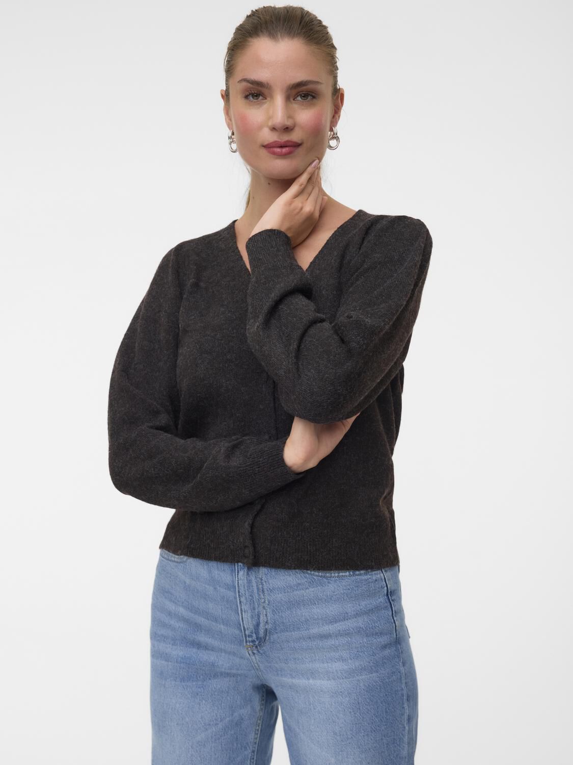 V-Neck Button Front Cardigan