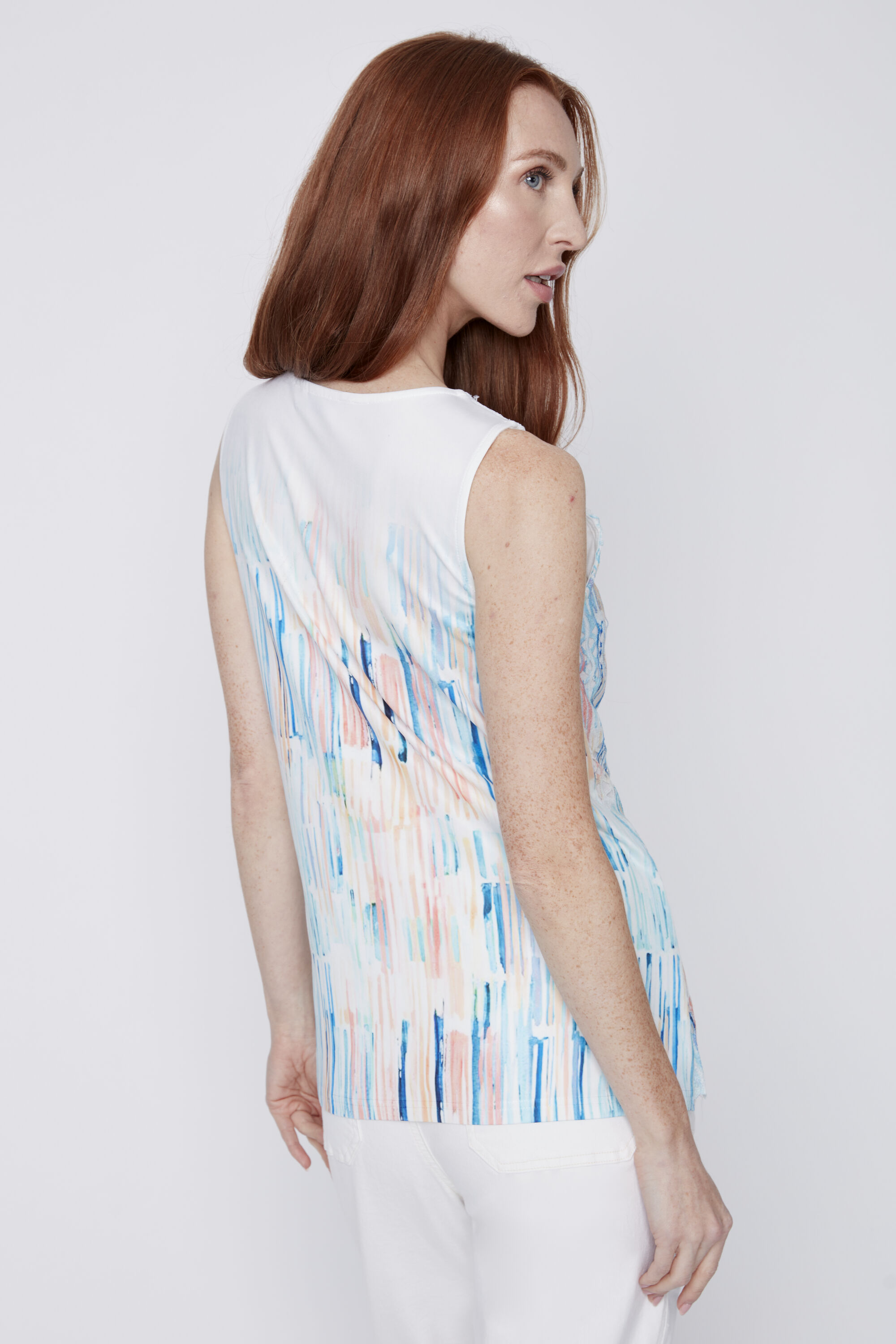 Lace Overlay Sleeveless Top Image 3