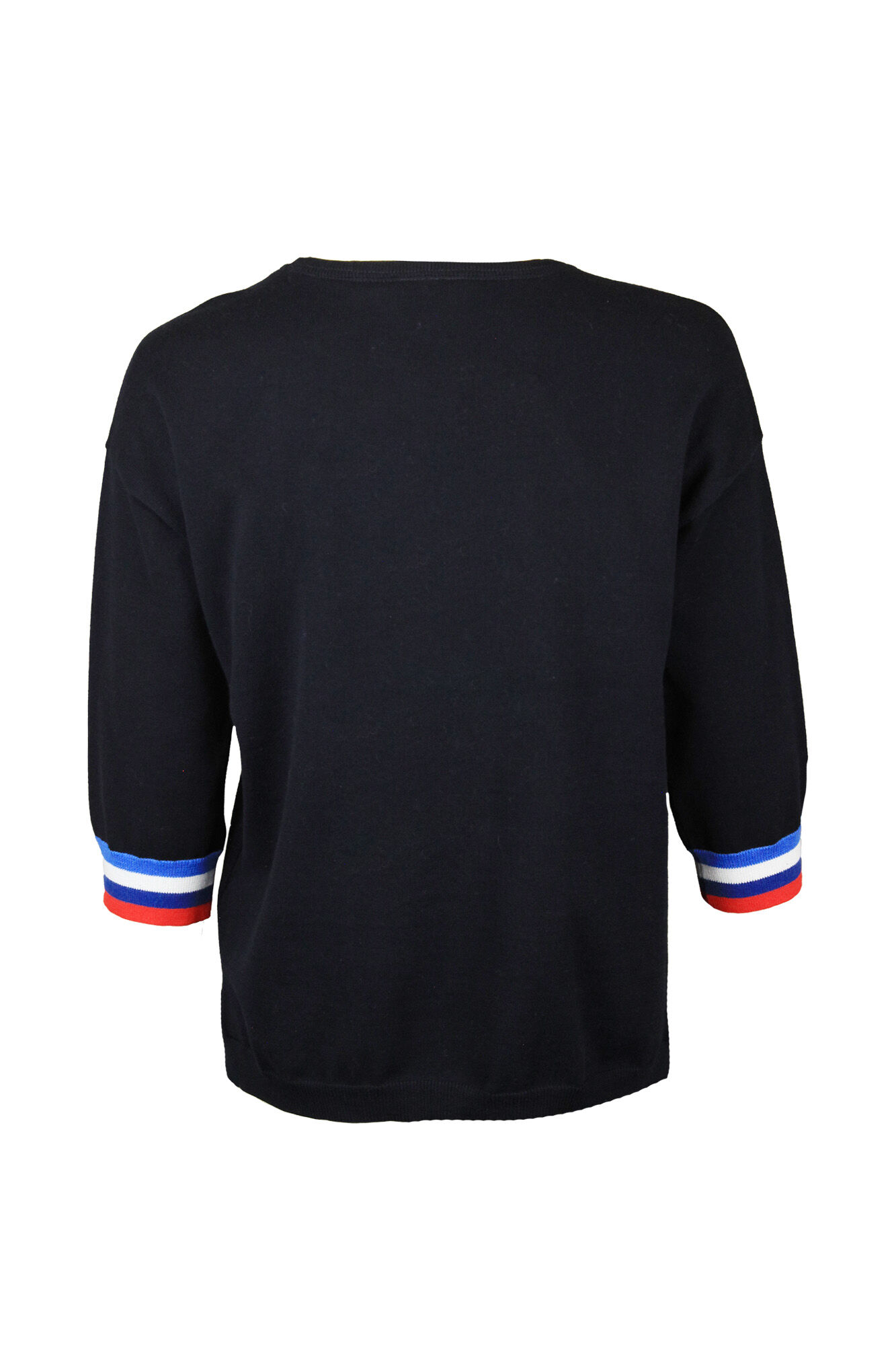 Cotton Crew Neck Sweater 3/4 Sleeves Image 4