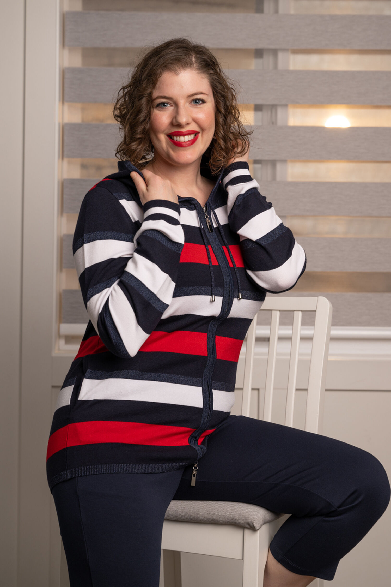 Marbella Striped Hooded Cardigan Image 2