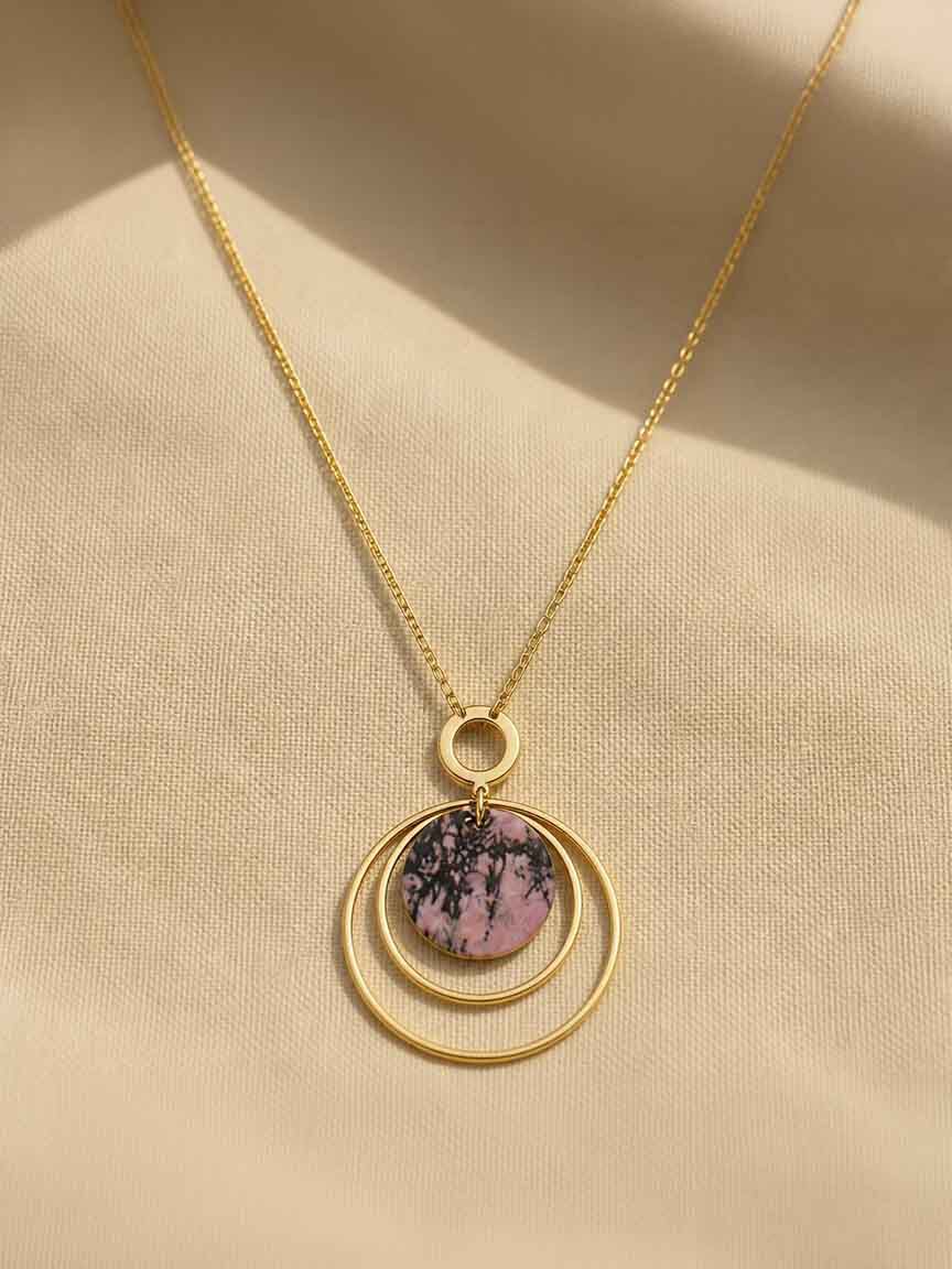Circle Stone Adjustable Necklace