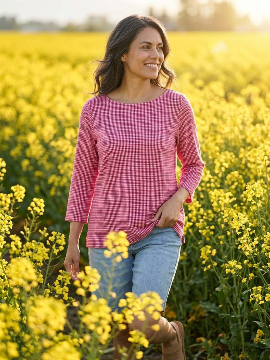 3/4 Sleeve Round Neckline Top
