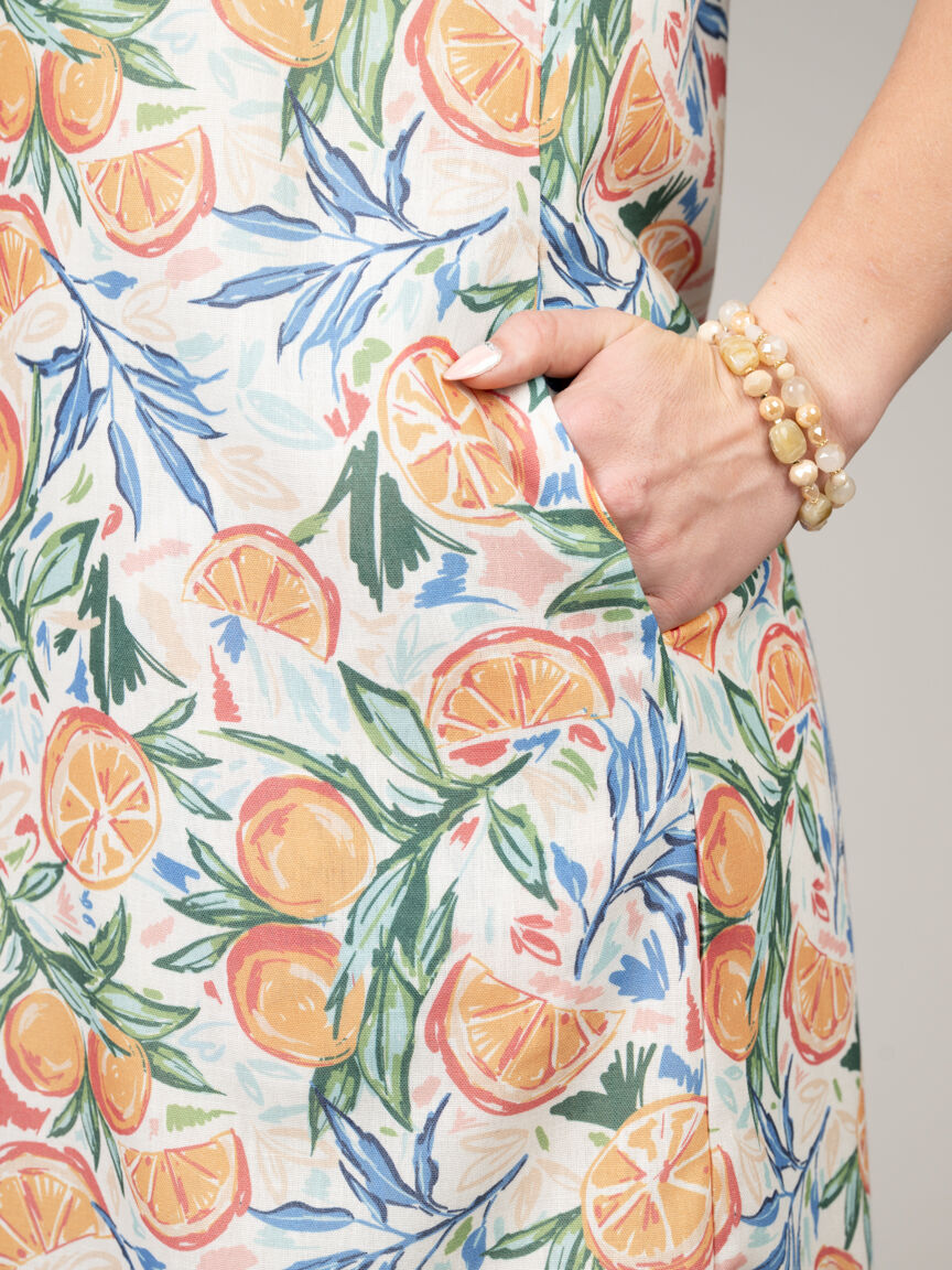 Midi Sleeveless Dress With Pockets