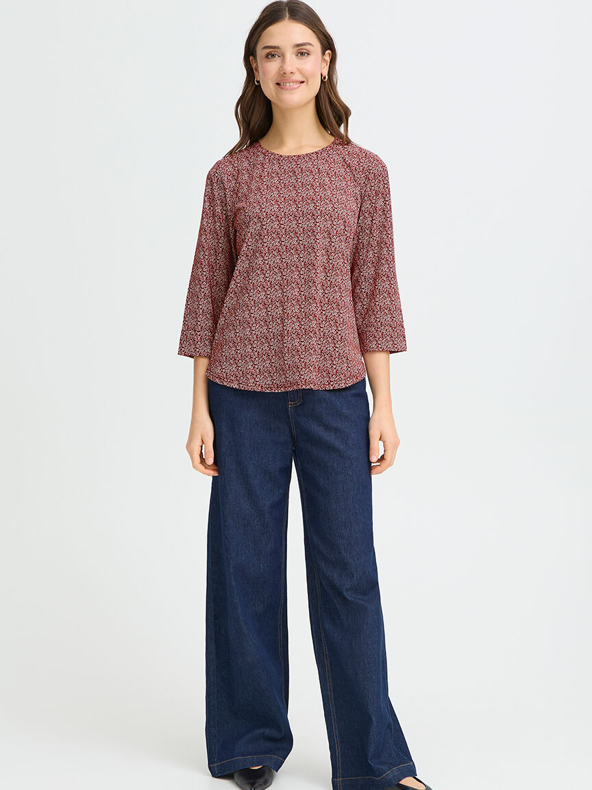 Mid Sleeve Crew Neck Top Image 5