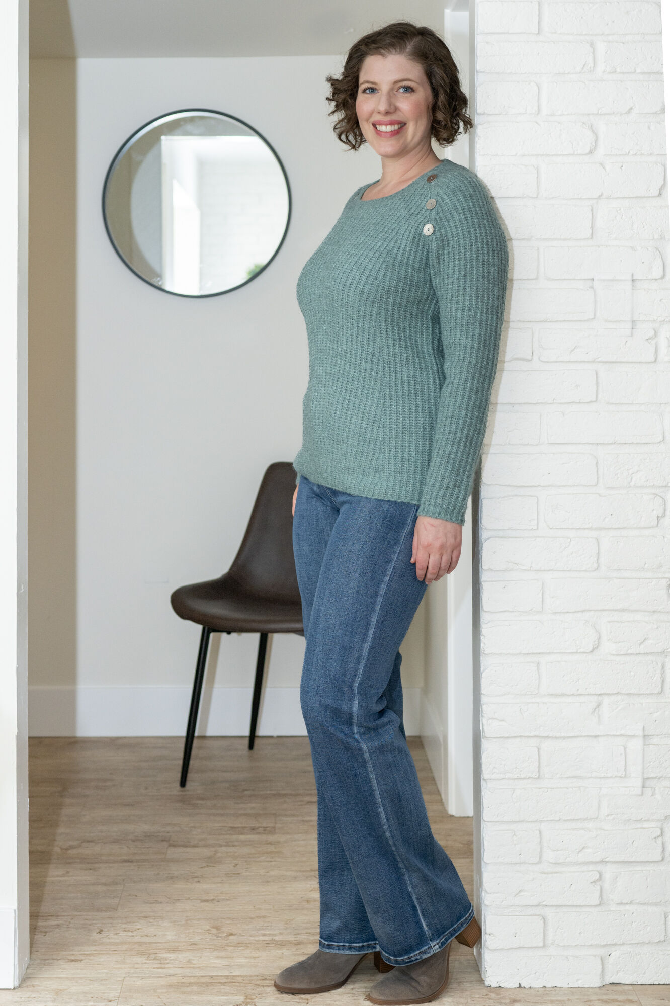 Raglan Shoulder-Buttons Autumn Sweater Image 3