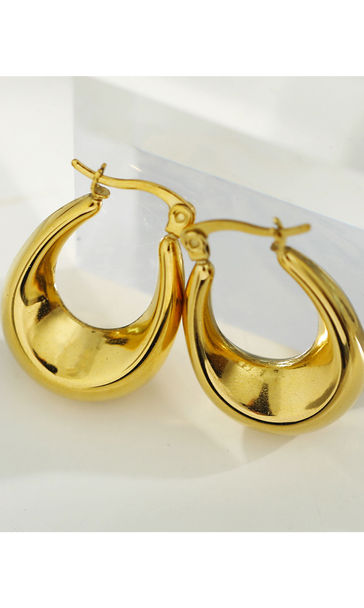 ARINA Chunky Shaped Hoops Image 1