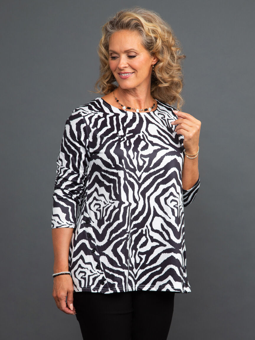 Long Sleeve Zebra Pullover Image 2