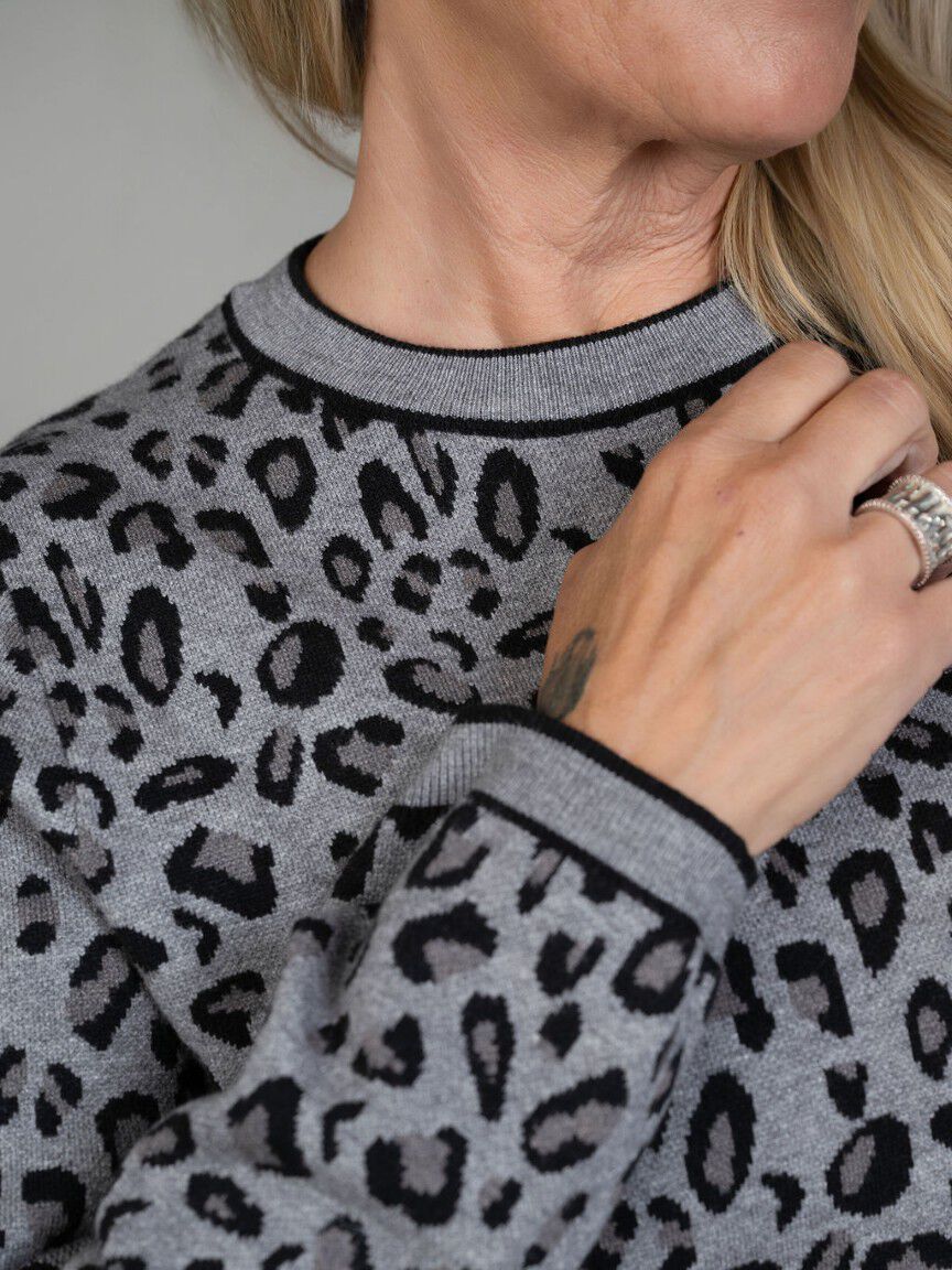 Leopard Print Sweater Dress