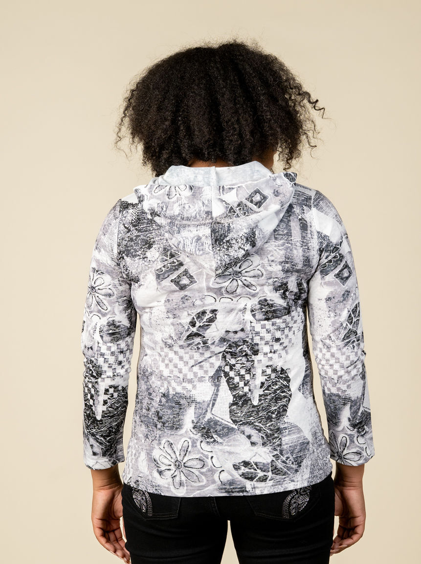 Long Sleeve Zip-Up Cardigan With Hood