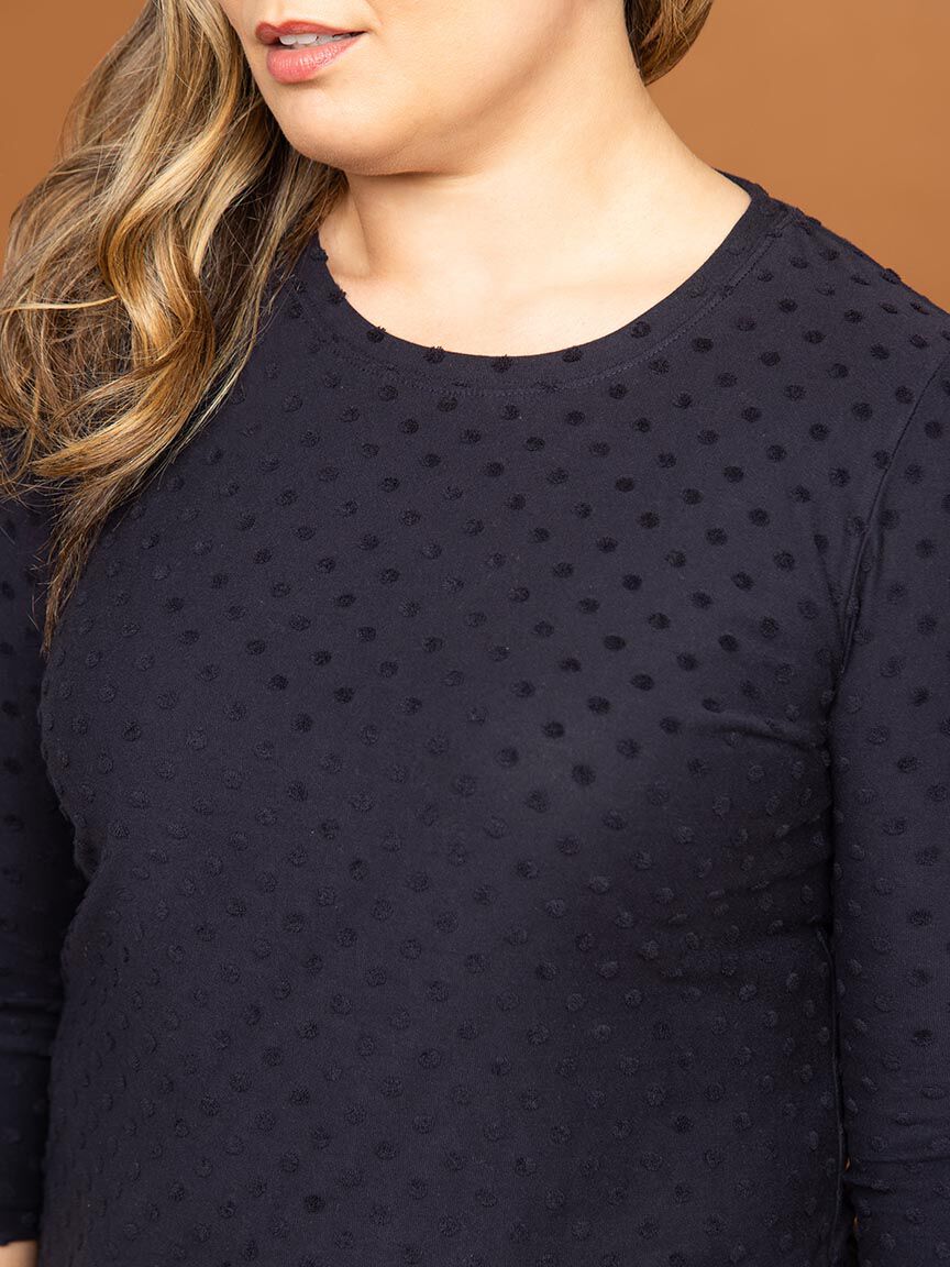 &frac34; Sleeve Crew Neck Top Image 5