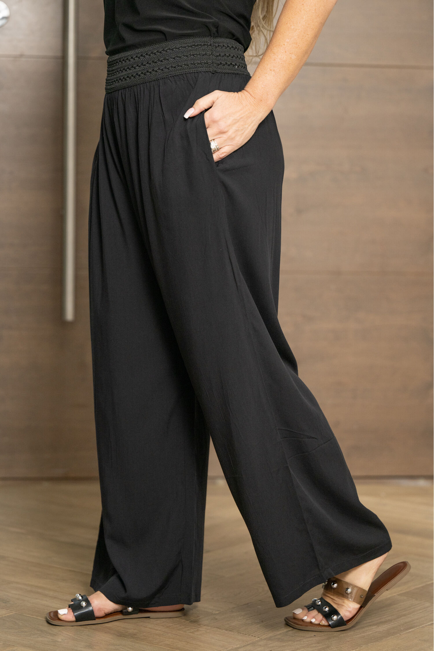 Flowy Wide Palazzo Pants Image 2