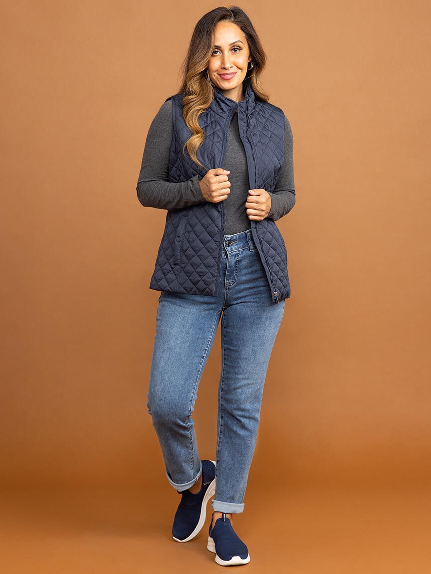 Quilted Zip-Up Vest Image 1