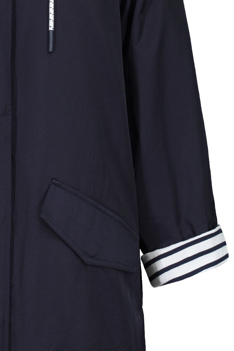 Hooded Rain Jacket with Striped Lining Image 5