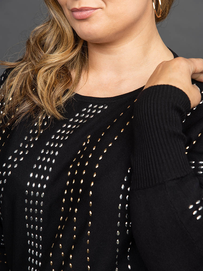 Long Sleeve Drop Shoulder Sweater with Ribbed Cuffs Image 5