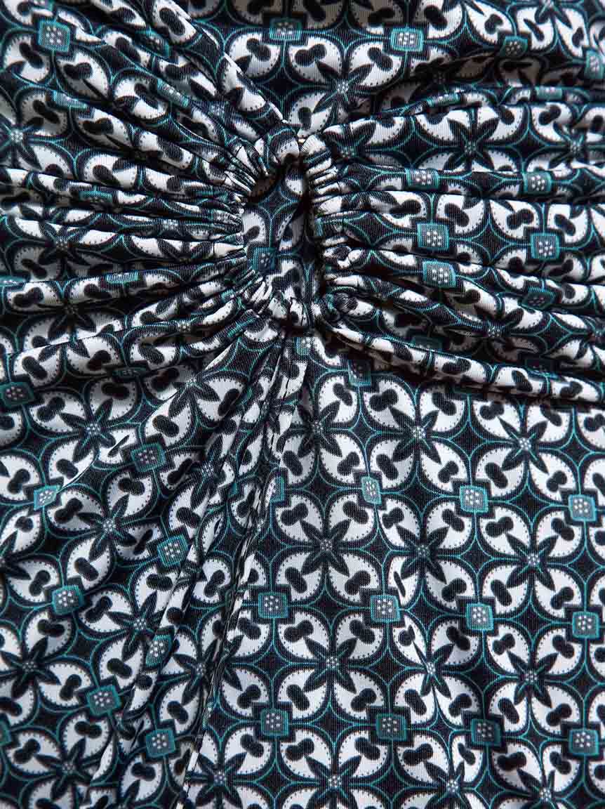 Mediterranean Print Wrap Dress Image 5