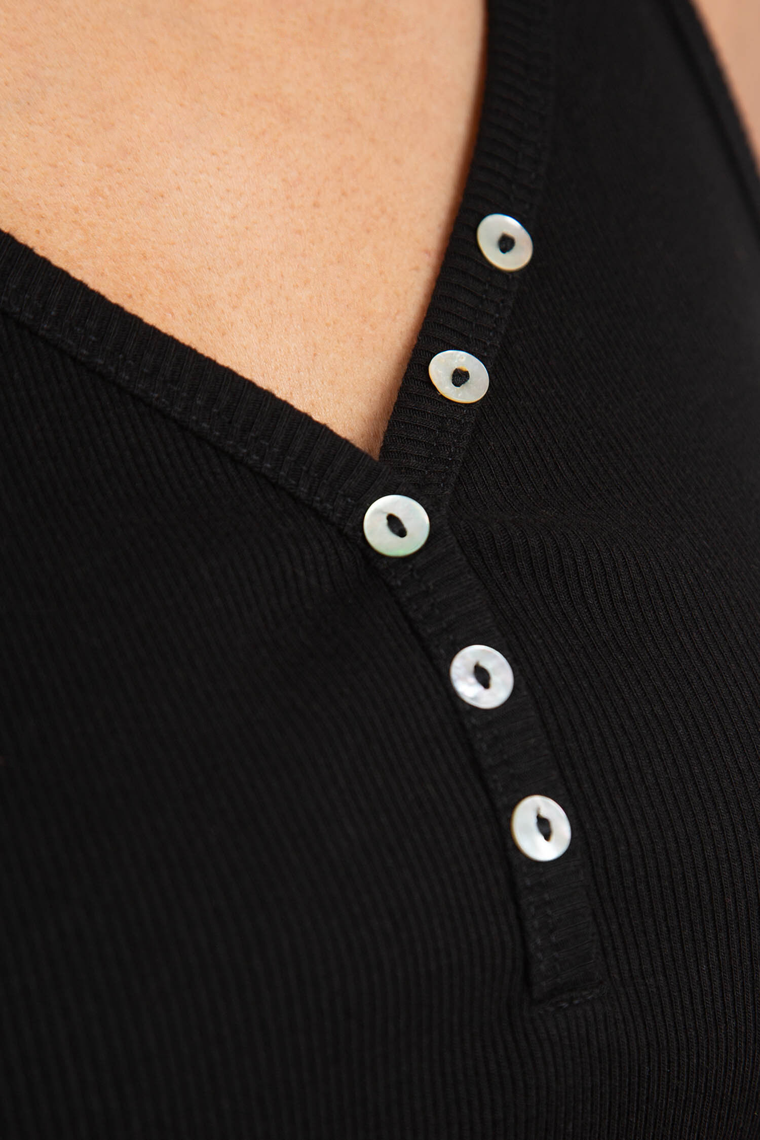 V-Neck Henley Tank Image 5