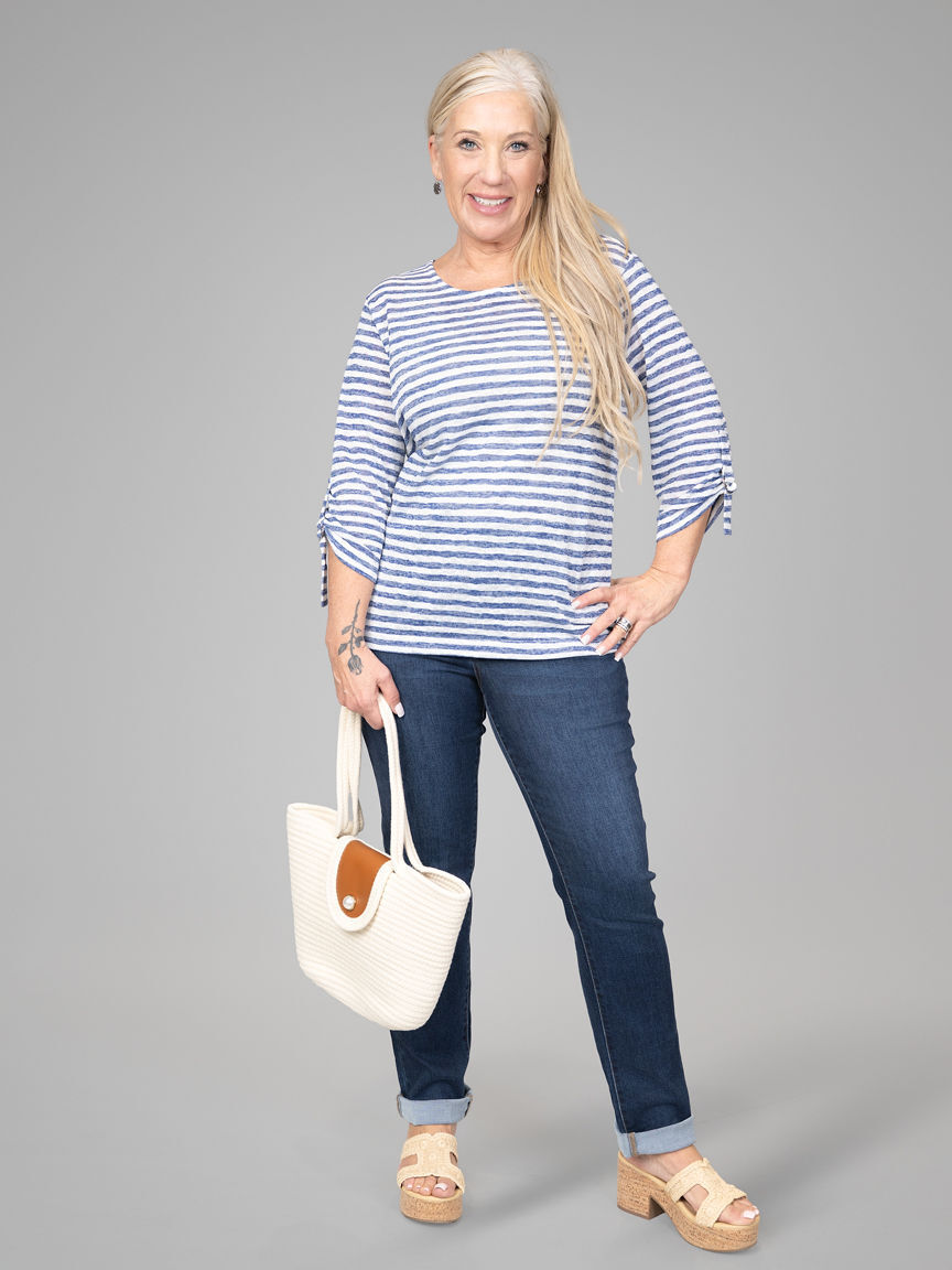 3/4 Sleeve Slub Knit Top