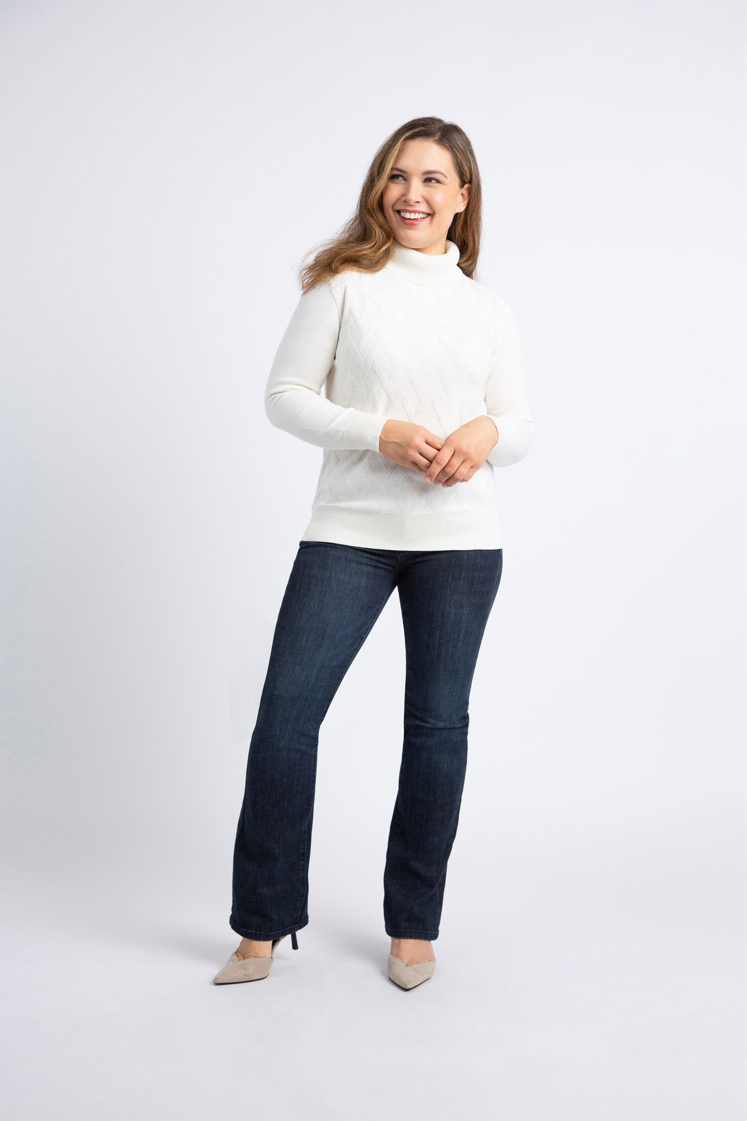 Diamond Weave Turtleneck Sweater  Image 1